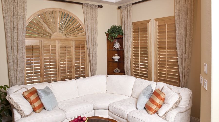 Ovation Wood Shutters In New York City Living Room